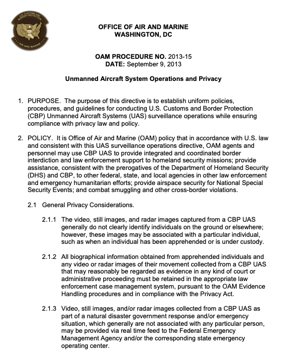 CBP-drone-directive