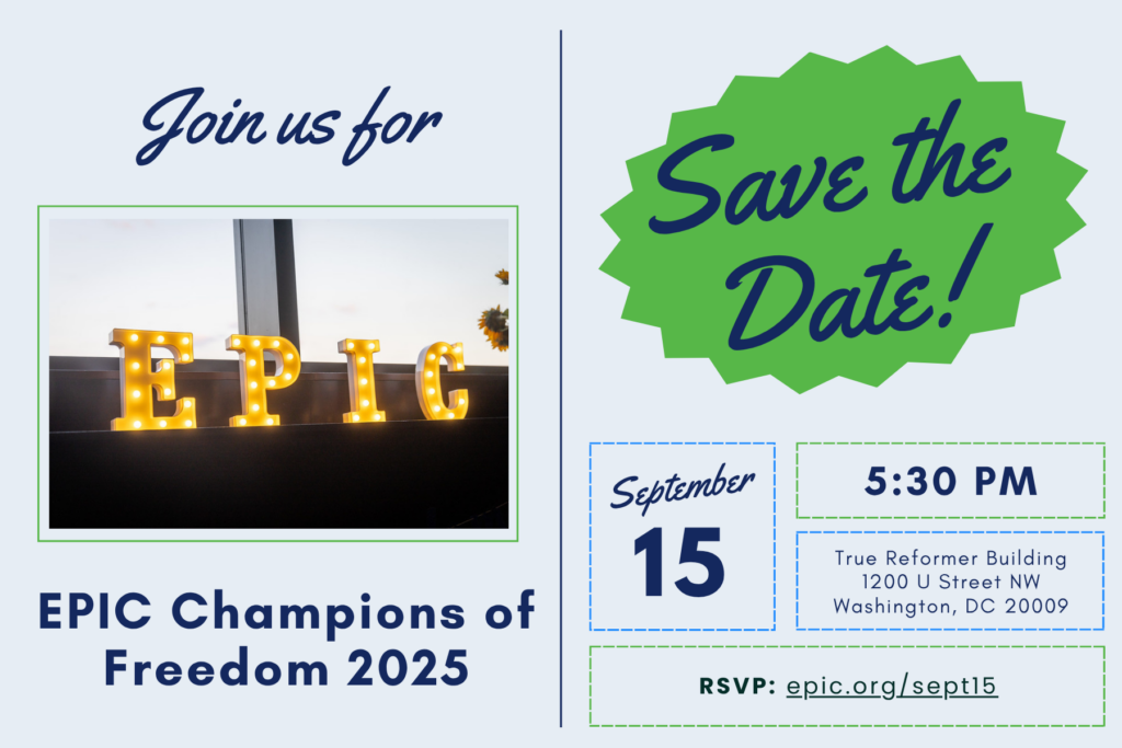 EPIC Champions of Freedom 2025 Save the Date Image - Sept 15, 2025